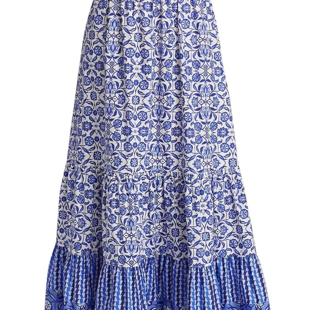 Cara Cara Chase Maxi Skirt in Spanish Tile Blue - Small - Picture 4 of 9